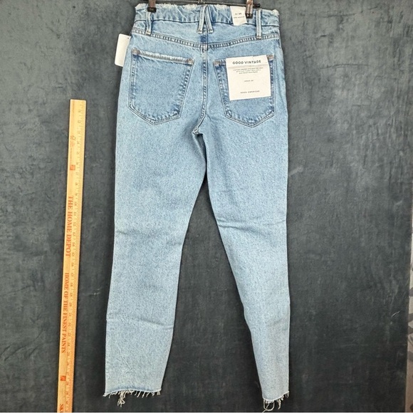 Good American Blue Ankle Cropped Distressed Jeans Sz 0/25 - Picture 14 of 15